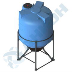 Бункер 5000 л с дыхательным клапаном, с приямком Анион 5000 л. конусный (1910x1910x3320см;синий) - арт.559512