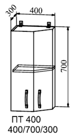Кухня Марта шкаф верхний торцевой угловой 400