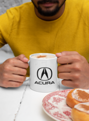 Мужская кружка с принтом Акура (Acura) белая 002
