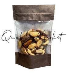 Пакет "Дой Пак" бумажный с ЗИП замком и прозрачным окошком 120*185+(30+30) мм (коричневый)