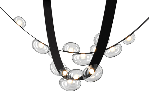 Подвесной светодиодный светильник Crystal Lux BOSQUE SP7 L3000 BLACK/TRANSPARENT