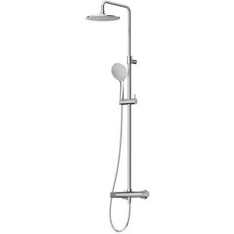 Cezares LEAF-CDA-23-L-01 Душевая стойка телескопическая, с верхним и ручным душем, верхний душ диаметр 230 мм АБС пластик, исполнение Хром