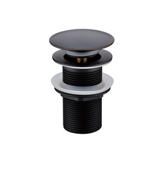 Донный клапан для раковины без перелива, клик-клак, чёрный матовый Boheme 612-B фото