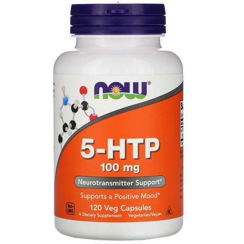 Now Foods, 5-гидрокситриптофан, 100 мг, 120 растительных капсул