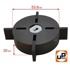 Ротор насоса в сборе UNITED PARTS для дизельных пушек 65 кВт d53,8х20мм; 20х15,6х3мм (Китай)