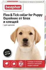 Beaphar Flea & Tick collar ошейник для щенков черный от блох (5мес) и клещей (2мес) 65см