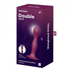Утяжелённый фаллоимитатор Satisfyer Double Ball-R (17,9×7,6 см) бордовый