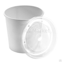Супница, 760 мл. 115*90*118мм БЕЛАЯ с полипропиленовой крышкой