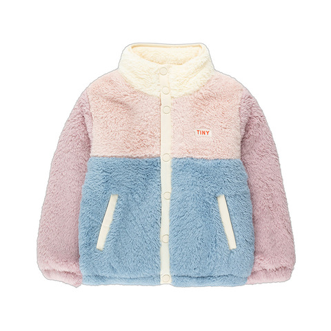 Флисовая Куртка Tinycottons Polar Color Block Pink