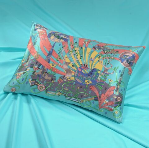 Наволочка 50x70 Mollen Алконост светло-бирюзовая шелковая