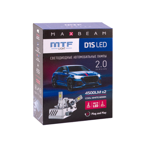 Светодиодные лампы MTF Light D1S MaxBeam 6000К Холодный Белый свет