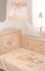 Комплект в кроватку 7 пр. "Mika сатин" (голубой)