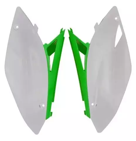 Боковины задние KX250F 09-12 # KX450F 09-11 бело-зеленые