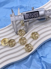 Пуговицы Гучч. Золото Лимонное Лого 23 мм