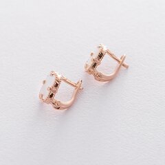 1с40496/1- Серьги Trendy Gold -клевер из золота 585 пробы  с перламутром на англ.замке