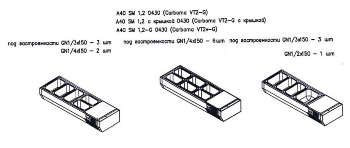 Витрина для ингредиентов POLUS A40 SM 1,2 0430 (Carboma VT2-G)