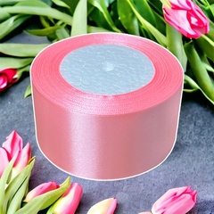 Лента атласная 5 см 25 ярдов (розовый) №089
