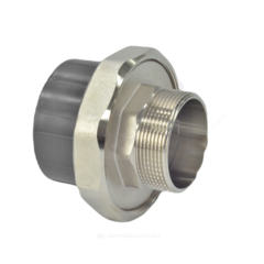 Муфта ПВХ серая под клеевое соед разъемная Дн 63х2" НР Aquaviva AQVBND63M