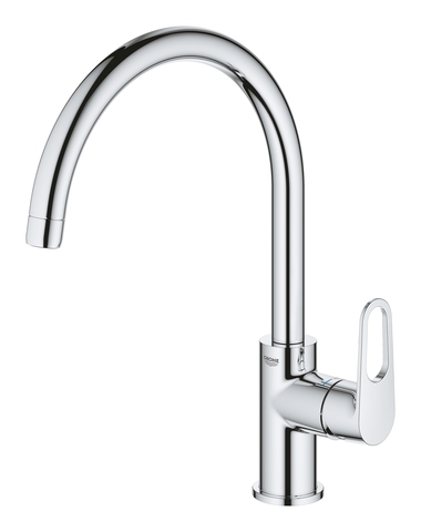 Смеситель для кухонной мойки GROHE BauFlow с высоким C-образным изливом, хром (31538001)