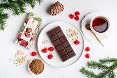 Шоколад Сибирский с Малиной и тестом катаифи / 200 г / ТМ Сибирский кедр