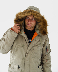 Парка Alpha Industries N-3B Slim Fit Dark Khaki (Светло - зеленая)