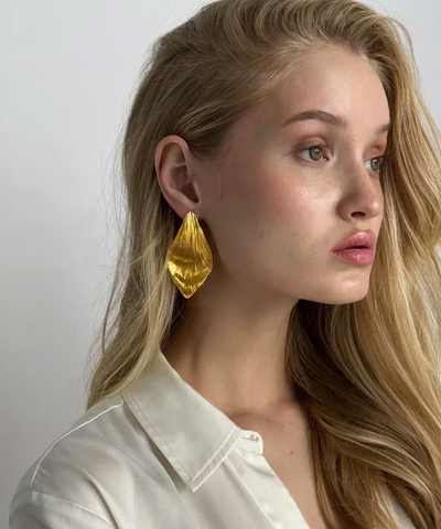 Серьги Лист тюльпана gold