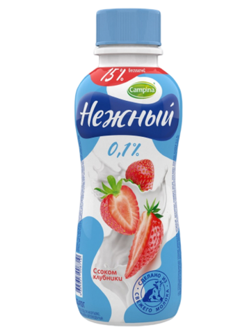 Нежный напиток с соком клубники 0,1% 420гр,