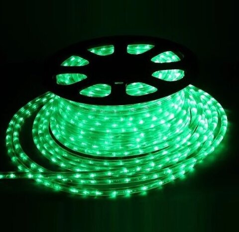 Дюралайт 50м диод круглый, диаметр 13мм, на 1метре 36 диодов, ЗЕЛЕНЫЙ, 3жилы, с евровилкой