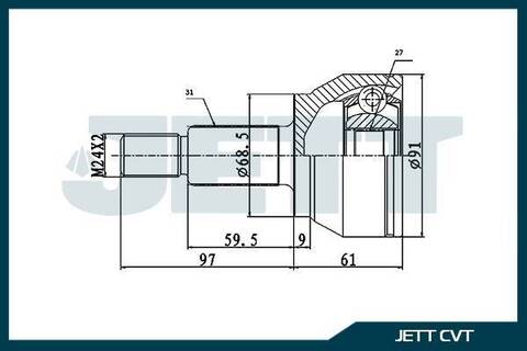 ШРУС внешний JETT V43-1975