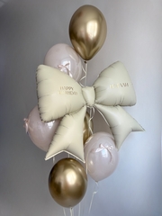 Связка из гелиевых шаров бежевый Бант
