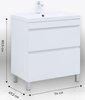 Aquanet 345799 Тумба с раковиной Нота new 75 напольная 2 ящ. цв.белый глянец (345799)