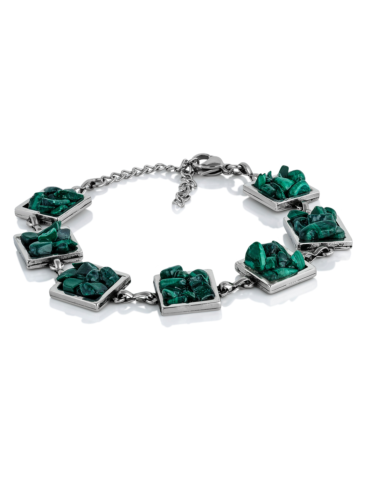 Массивный браслет с малахитом