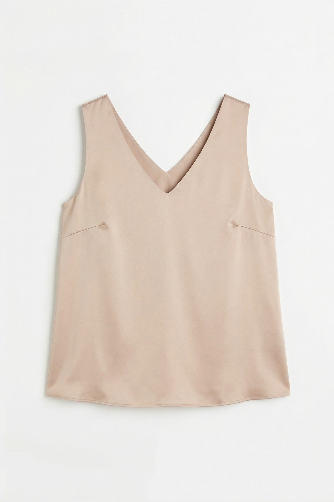 Топ двухслойный на широких бретелях, телесный