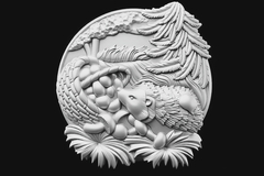 Силиконовый молд Ёжик (медальон) № 0476