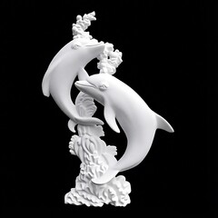 Силиконовый молд № 515 Дельфины