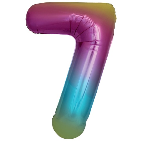 Цифры радужные градиент слим, 102 см