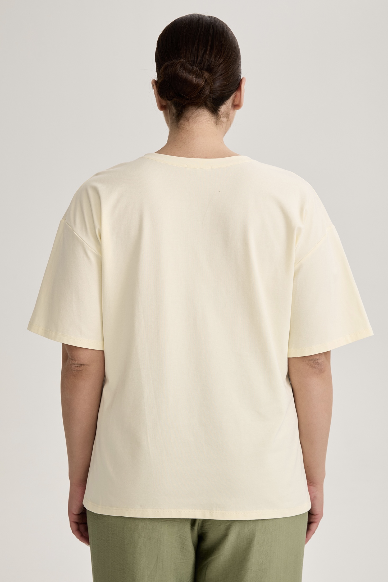 Футболка с круглым вырезом, светло-желтый