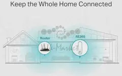 Усилитель Wi-Fi сигнала TP-LINK RE365 AC1200, подключение к настенной розетке, встроенная розетка, 2 внешние антенны, 1 порт 10/100 Мбит/с, 867 Мбит/с на 5 ГГц+300 Мбит/с на 2,4 ГГц, (083991)