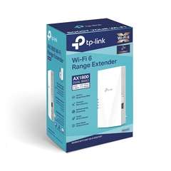 TP-Link RE600X Усилитель сигнала Wi-Fi 6 AX1800, до 574 Мбит/с на 2,4 ГГц +до 1201 Мбит/с на 5 ГГц, 2 встроенные антенны