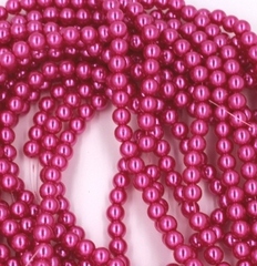 Бусины на леске 6 мм, 1 нить~175 шт, фуксия