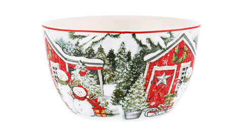 Салатник порционный 14см Certified Int. Дом снеговика Два снеговика-2