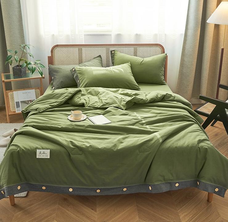 ZEPHYR HOME КПБ Полуторка с одеялом, зеленый
