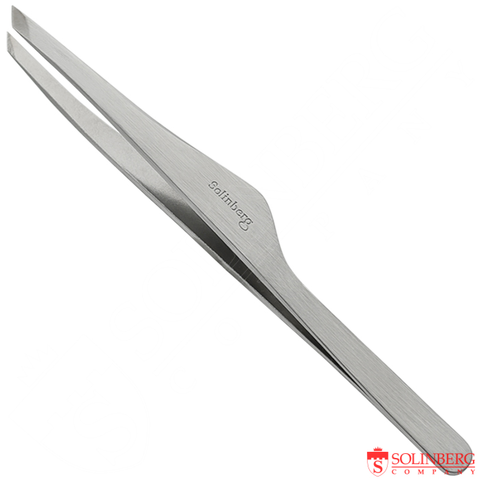 Пинцет для бровей Solinberg G801з, серебристый (ручная заточка)