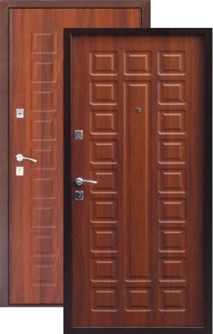 Входная металлическая дверь Квадро 2МДФ (итальянский орех+итальянский орех)  Союз из стали 1,2 мм с 2 замками