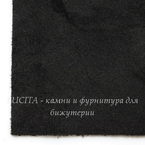 Замша натуральная, черная, лист 21х15 см