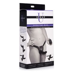 Черный вибрострапон Double Take 10X Double Penetration Vibrating Strap-on Harness - 
