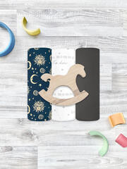 Сет из 3х пелёнок Mjölk Солнце и Луна NEW/Steel Grey/Hello Mommy