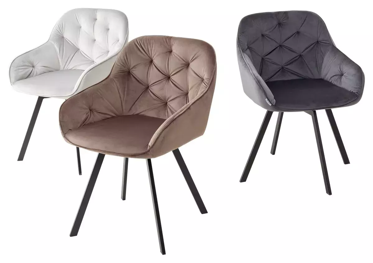 Стул GALE 360 град. поворот. BLUVEL-03 LIGHT GREY, велюр/ черный каркас, М-City