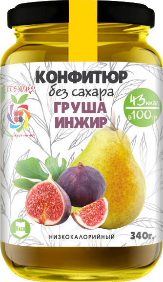 Низкокалорийный Конфитюр ГРУША + ИНЖИР / без сахара / 340 г / IT'S ...