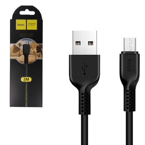 Кабель USB Type-C Hoco X20 3м Quick Charge, 99-ти жильный, черный